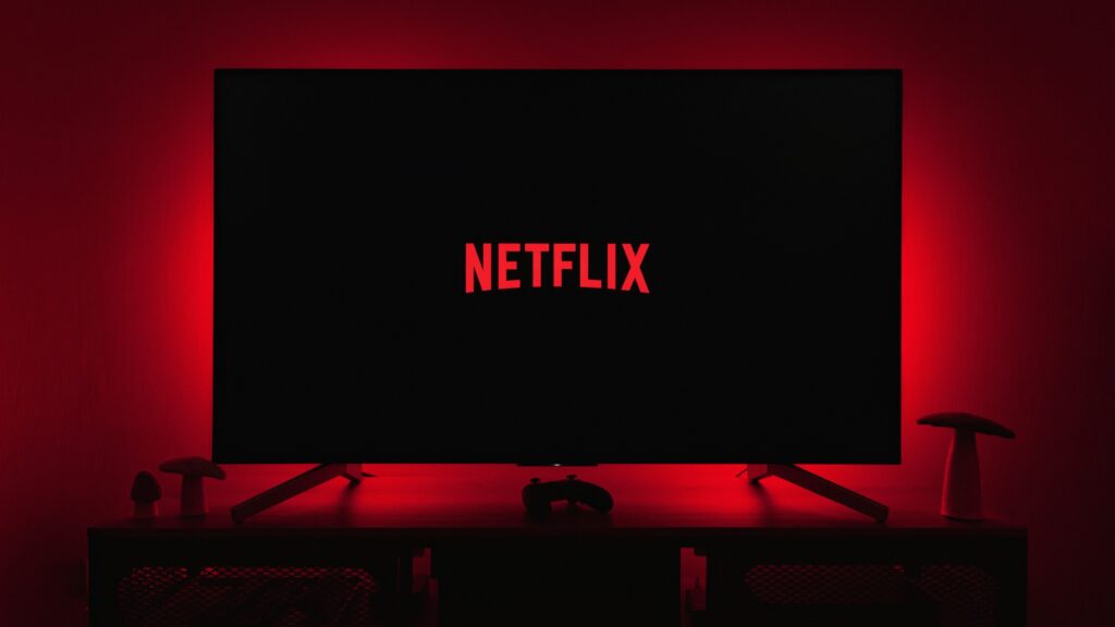 Netflix logo on television