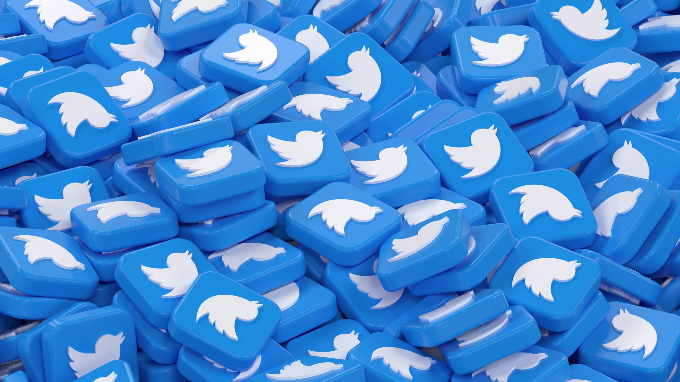 Twitter logo's 3D renders