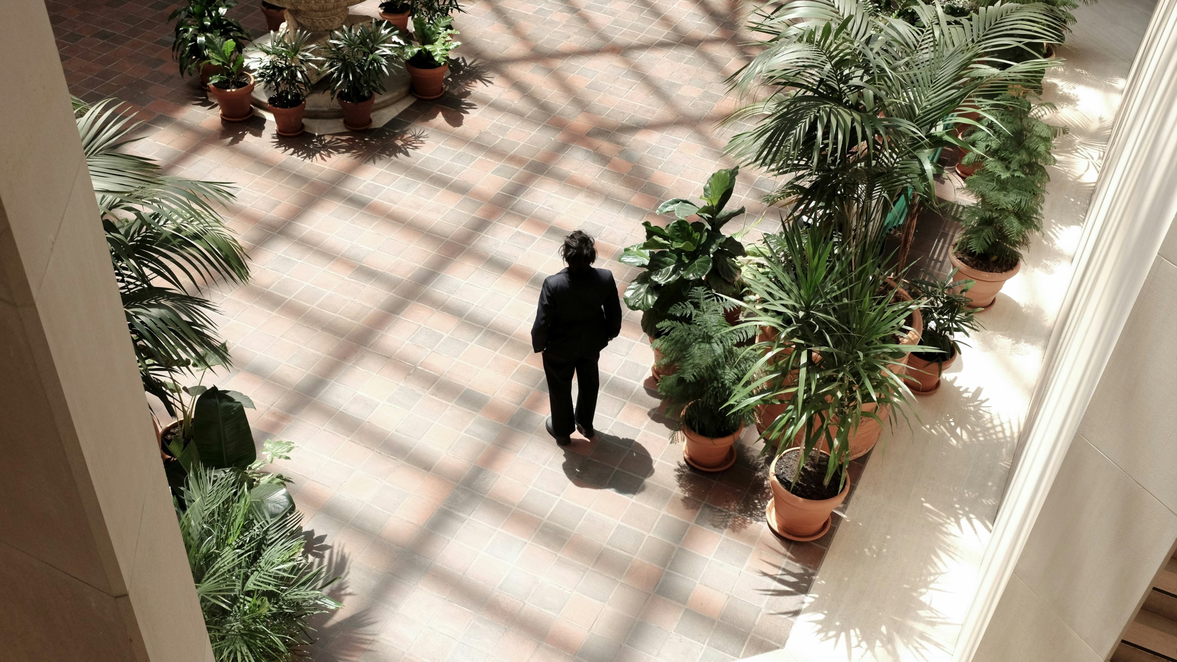 Man waiting in lobby