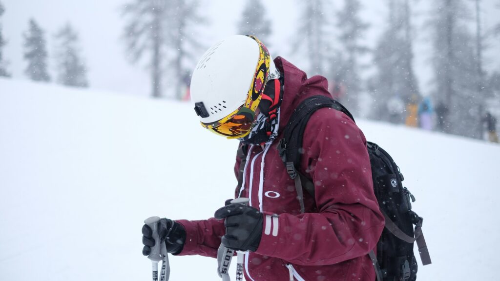 Snowboarder wearing Oakley